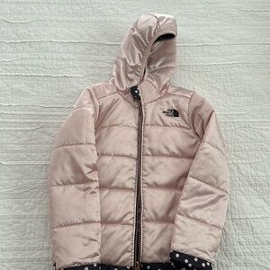 North face reversible hooded jacket size 6 girls
